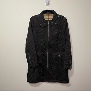 Burberry Brit women's Black quilted full zip coach puffer jacket in size M